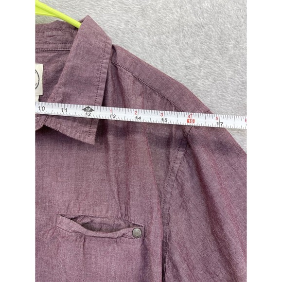 Voyager Mens Button Down Shirt Short Sleeve Size Large Magenta - Picture 8 of 9